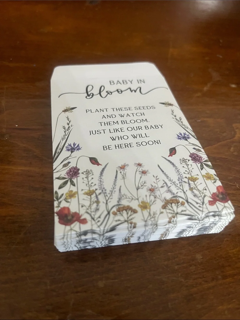 Baby In Bloom Flower Seed Packets For Baby Shower 25 packets NEW